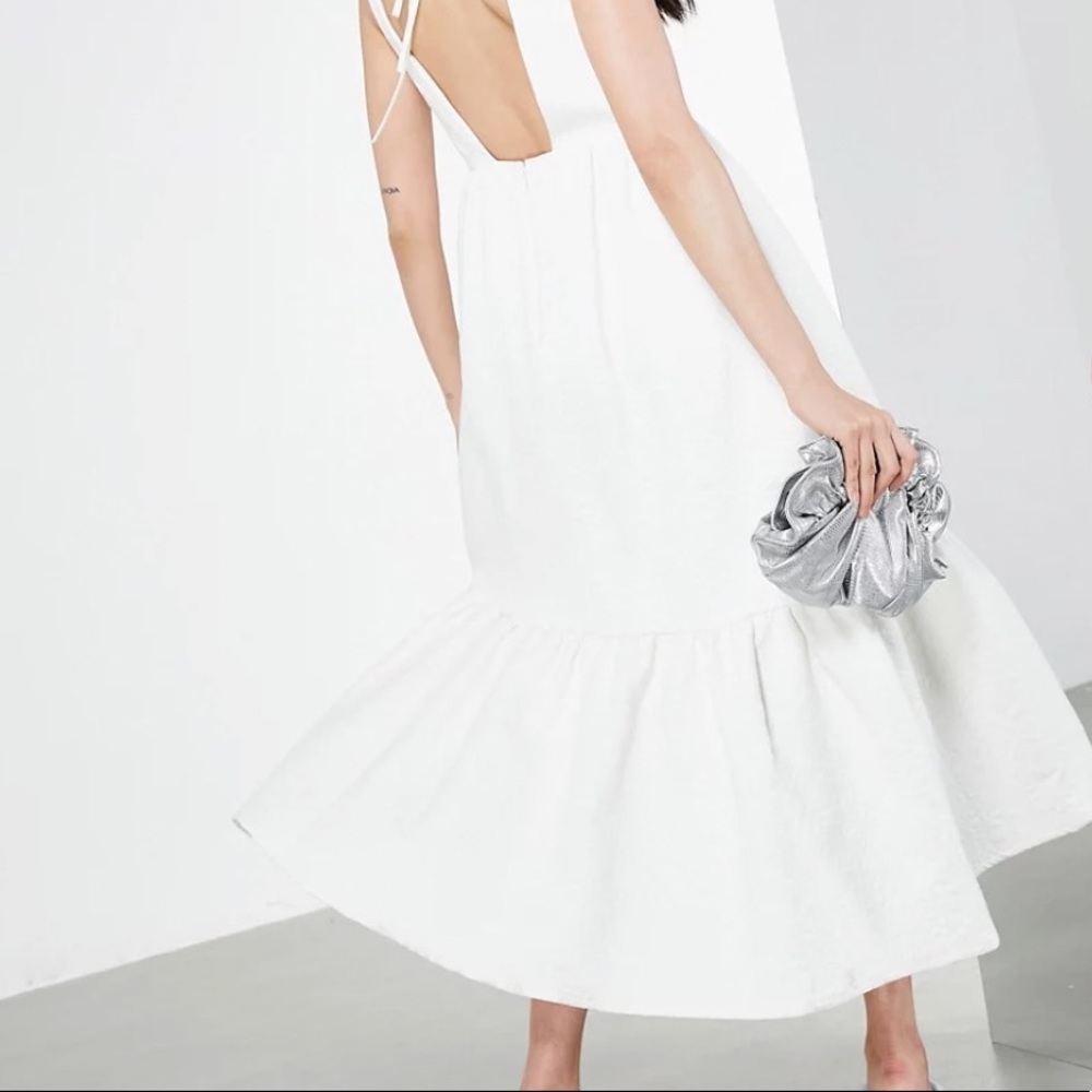 Asos Edition Textured Floral Midi Dress